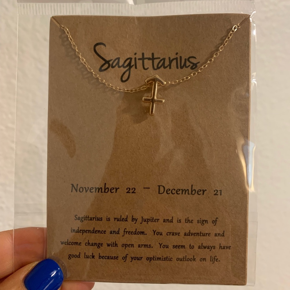 Dainty Gold Plated Sagittarius Necklace
